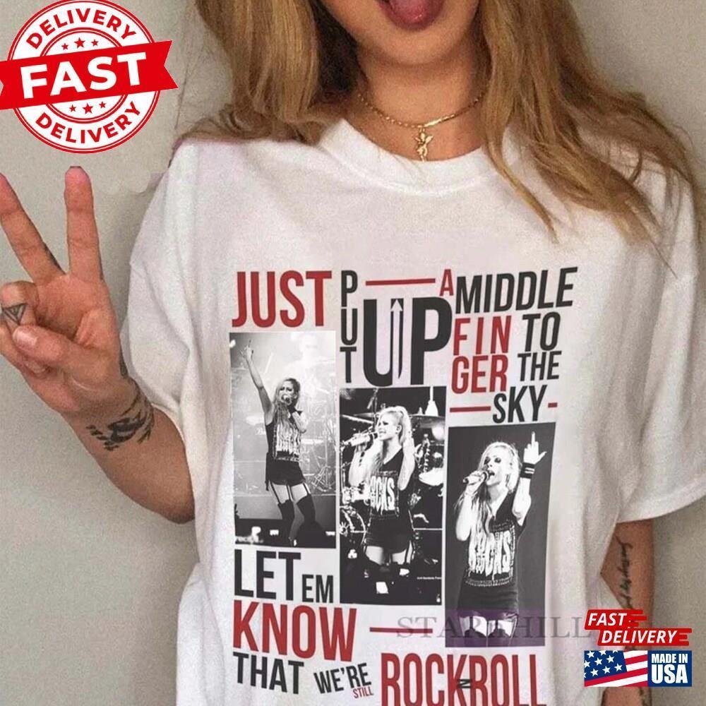 Rock And Roll Avril Lavigne T-Shirt Music Fan Shirt Retro Pop Punk Tee Unisex